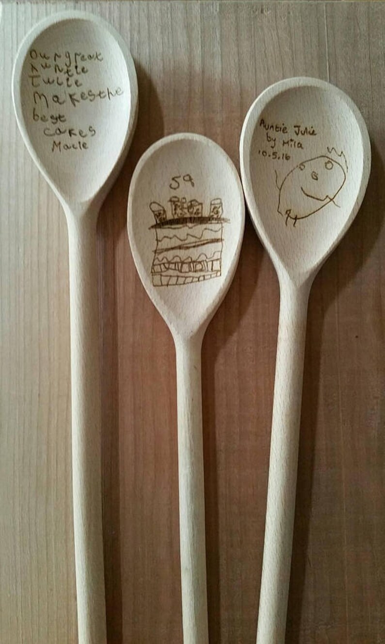 Engraved personalised wooden spoons wooden spatulas Etsy