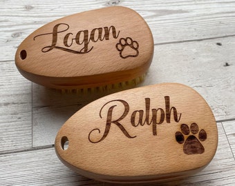 Personalised dog grooming brush, Hemp dog brush