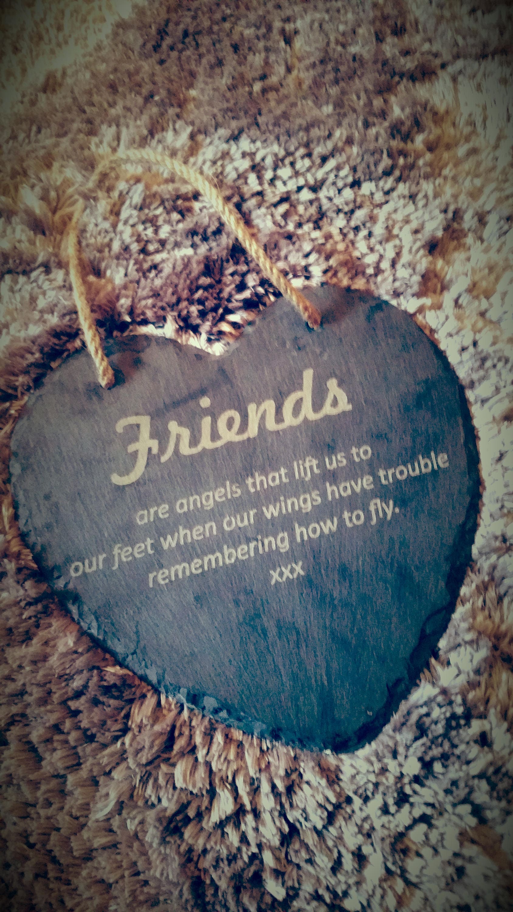 Engraved Slate Heart Friendship Quotes Gifts for Friends 