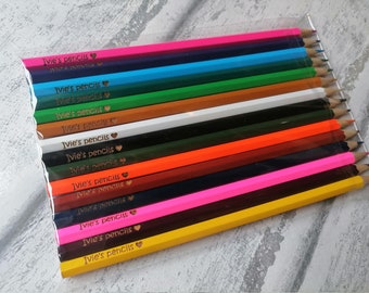 Personalised Colouring Pencils | Set of 15 Colouring Pencils | Birthday Gift | Gift for Children | Stocking Fillers | Party Favours