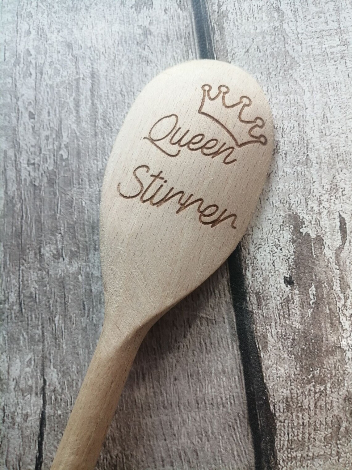 Cuillère en bois gravée – Cadeau Secret Santa amusant grossier et méchant pour adultes – « All I