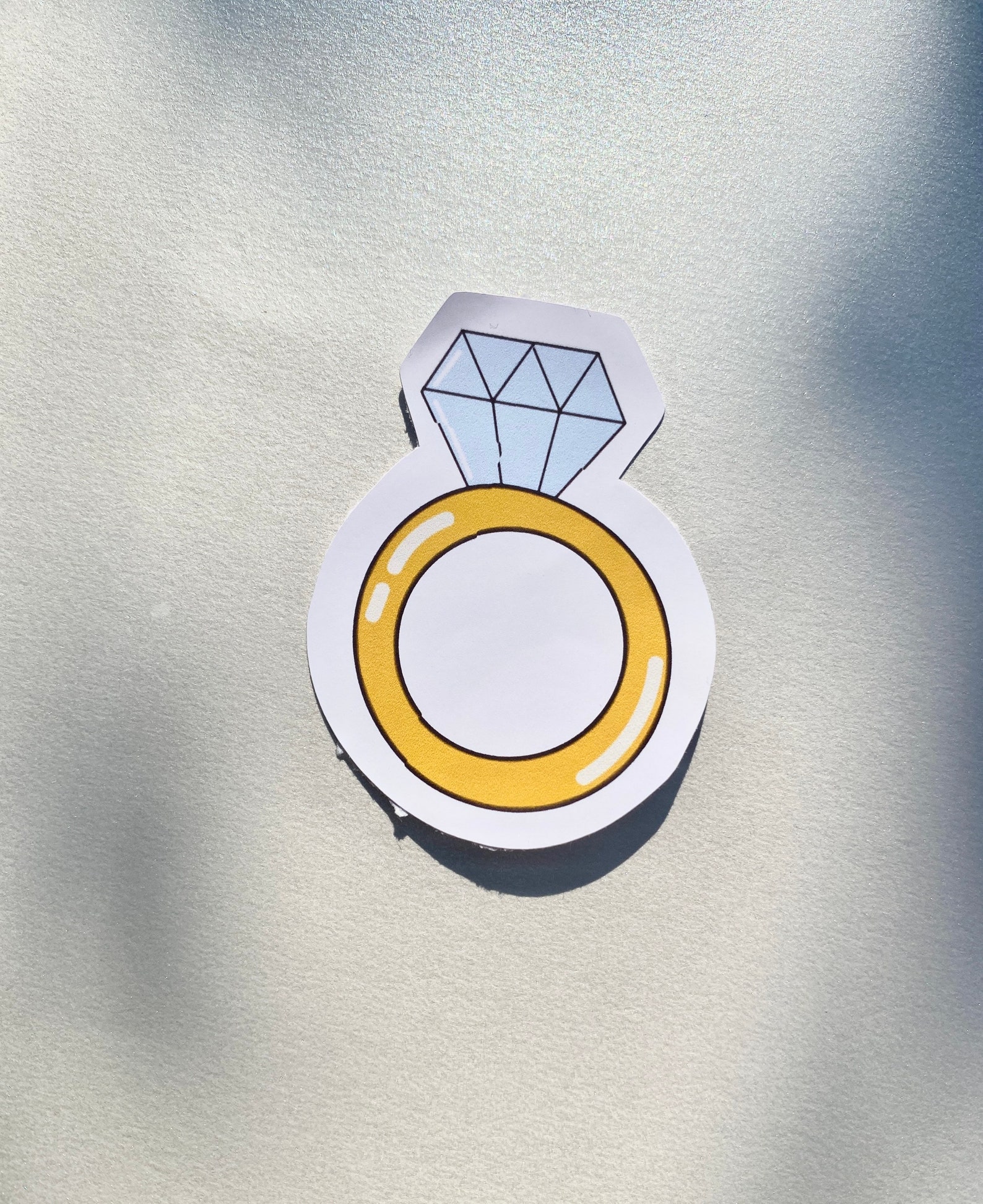 Engagement ring vinyl sticker | Etsy