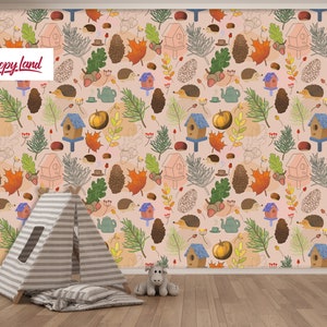 Bunte abnehmbare Tapete für Kinder, Babyzimmer Wandtattapete, W181