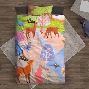 Magic Forest Bedding, Toddler Comforter Set, Baby Crib Sheet Set by Kids Shopyland, B242