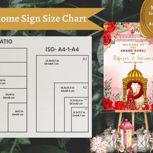 Anand Karaj Welcome Sign With Red and Gold Theme Customizable for ...