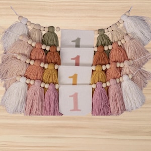 Customized 1st Birthday High Chair Banner, Personalized Yarn Tassel Garland, Party Decor, Cake Smash Highchair Banner, Birthday Photo Prop
