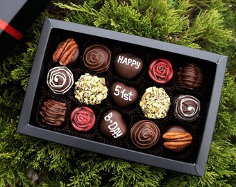 Vegan Truffles Personalised Box Of 15 Mix Artisan Chocolates Etsy