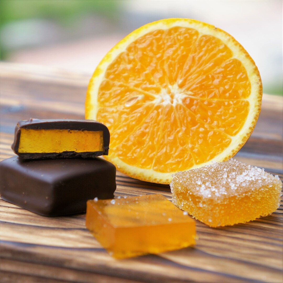 Chocolate Covered Orange Ginger Jelly Candy, 15piece Box, 300 G 10.5