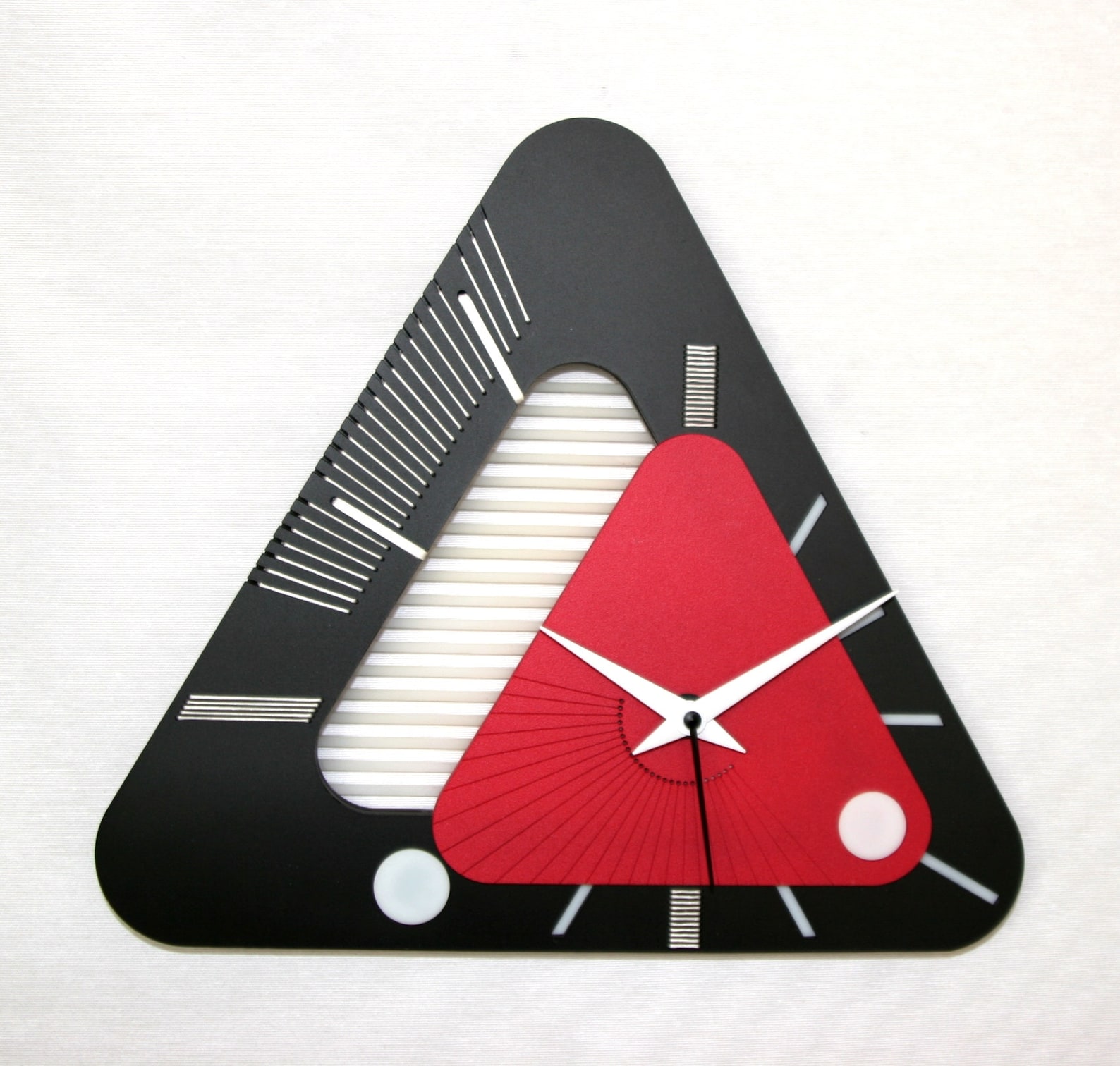 Triangle wall clock modern decorative laser cut industrial | Etsy