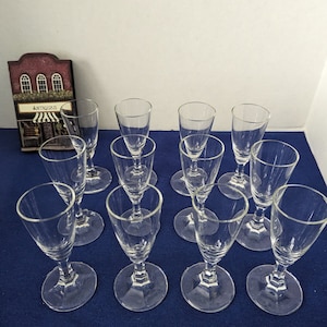 Vintage crystal stemware for cordial or aperitif glasses