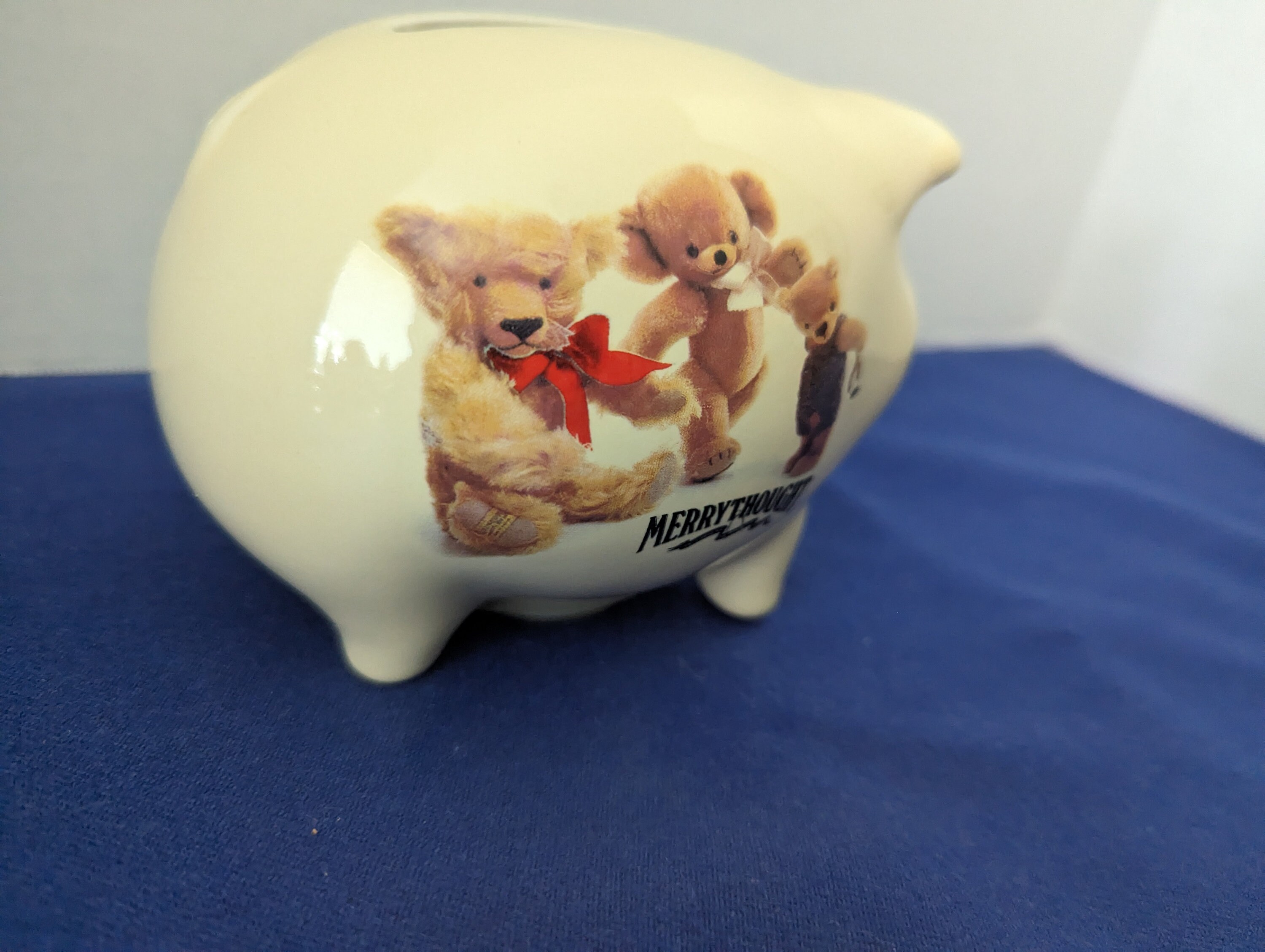 Vintage Coin Boxes/bank Snoopy 1966 and Merry Thought Piggy Bank 1980