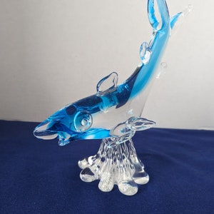 Vintage Aqua Blue Murano like Glass Fish