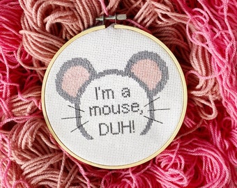 Mean Girls Cross Stitch Kit For Beginner- I'm A Mouse, Duh!