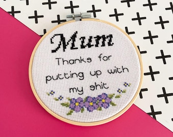 Mama Kreuzstich Muster, lustiges Geburtstagsgeschenk für Mama Reif