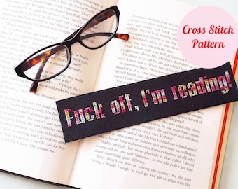Offensive Cross Stitch Bookmark Pattern PDF, DIY Bookworm Gifts, Digital Download, Mature