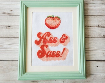 Peach Cross Stitch Kit, Adults Craft Kit, Body Positivity Gifts For Women