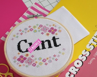 Humorous Adult Cross Stitch Kit for Beginners - Snarky DIY Crafting Gift
