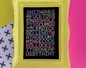 Zweerwoorden borduurpakket, doe-het-zelfpakket voor volwassenen, stoute cadeaus, volwassen.