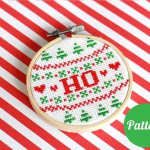 Christmas Cross Stitch Pattern For Beginners, DIY Christmas Ornaments