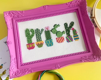 Prick Cactus Cross Stitch Kit, Inappropriate Gifts