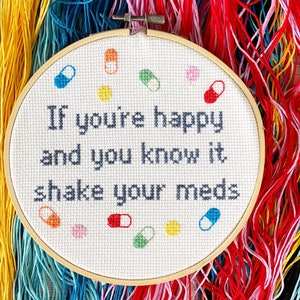 Funny Cross Stitch Kit Beginner, DIY Craft Kit For Adults, Mental Health Gift.
