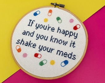 Funny Cross Stitch Pattern PDF, DIY Get Well Soon Gift, Digital Download