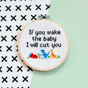 Snarky Cross Stitch Kit, DIY Nursery Decor, Baby Shower Gift