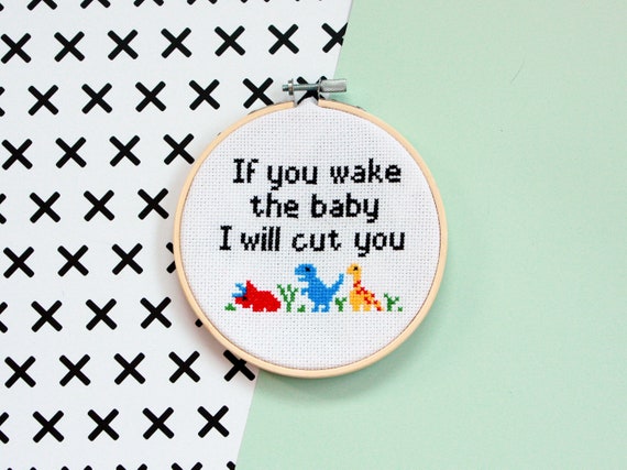 Snarky Cross Stitch Kit DIY Nursery Decor Baby Shower Gift Etsy UK