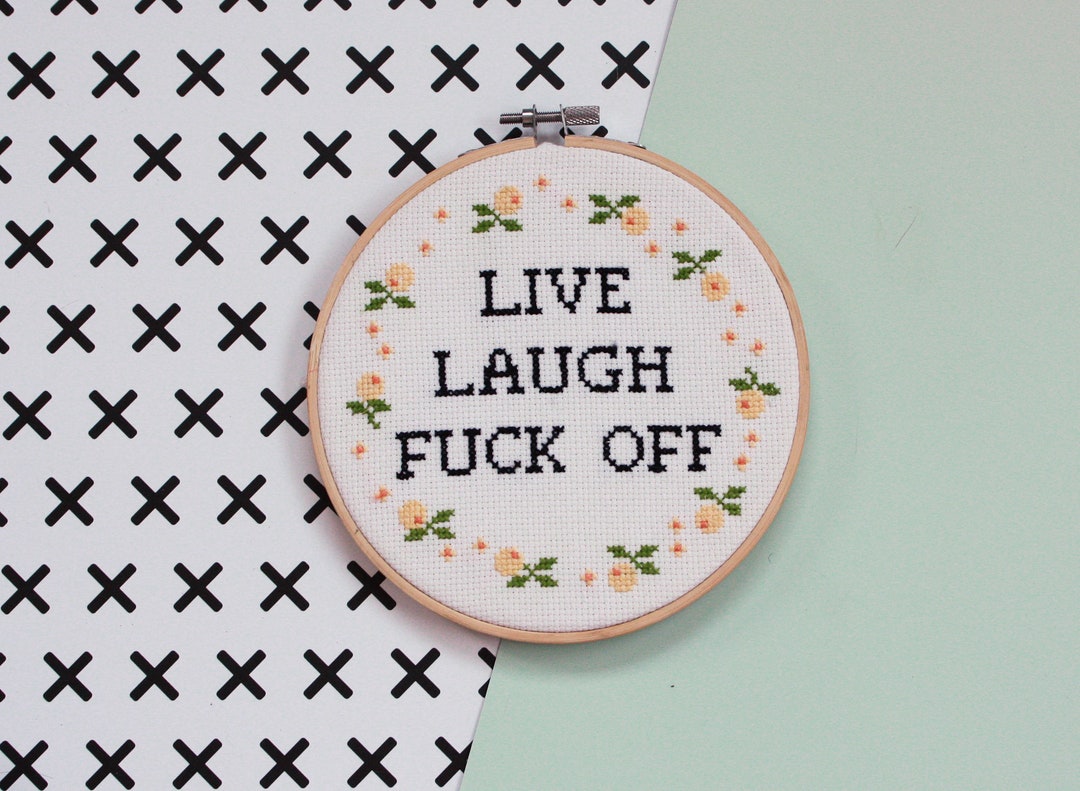 Funny adult cross stitch kit - Quote embroidery kit with easy counted  pattern