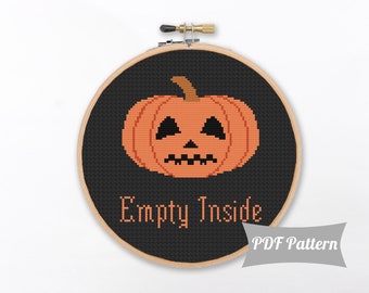 Halloween Pumpkin Cross Stitch Pattern PDF Digital Download DIY Halloween Decor