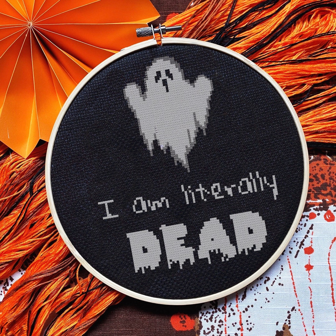 Ghost Cross Stitch Pattern PDF, Digital Download, Halloween Needlepoint ...