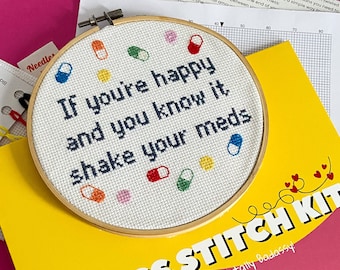 Funny Cross Stitch Kit For Beginner, Cheer Up Gift