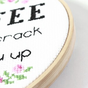 Sweary Cross Stitch Kit For Beginners, Funny Coffee Sign image 5