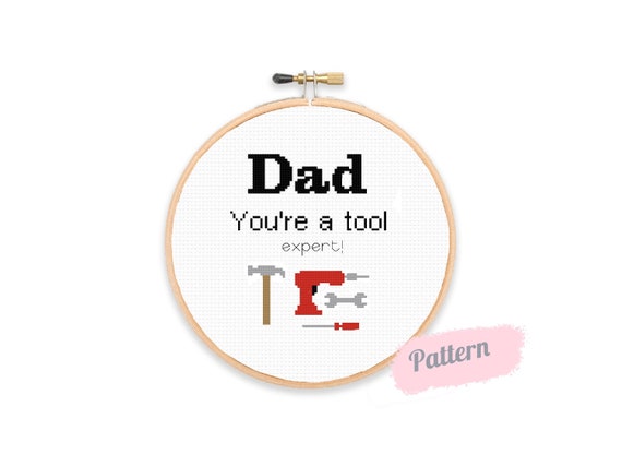 Define Dad Counted Cross Stitch Pattern PDF Father's Day Gift