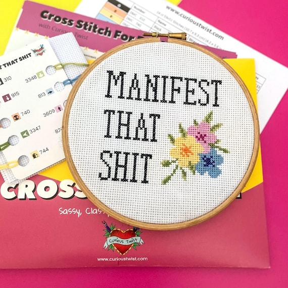 Rude Cross Stitch Kit, Funny Affirmation