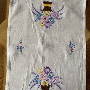 Vintage Embroidered Tray Cloth