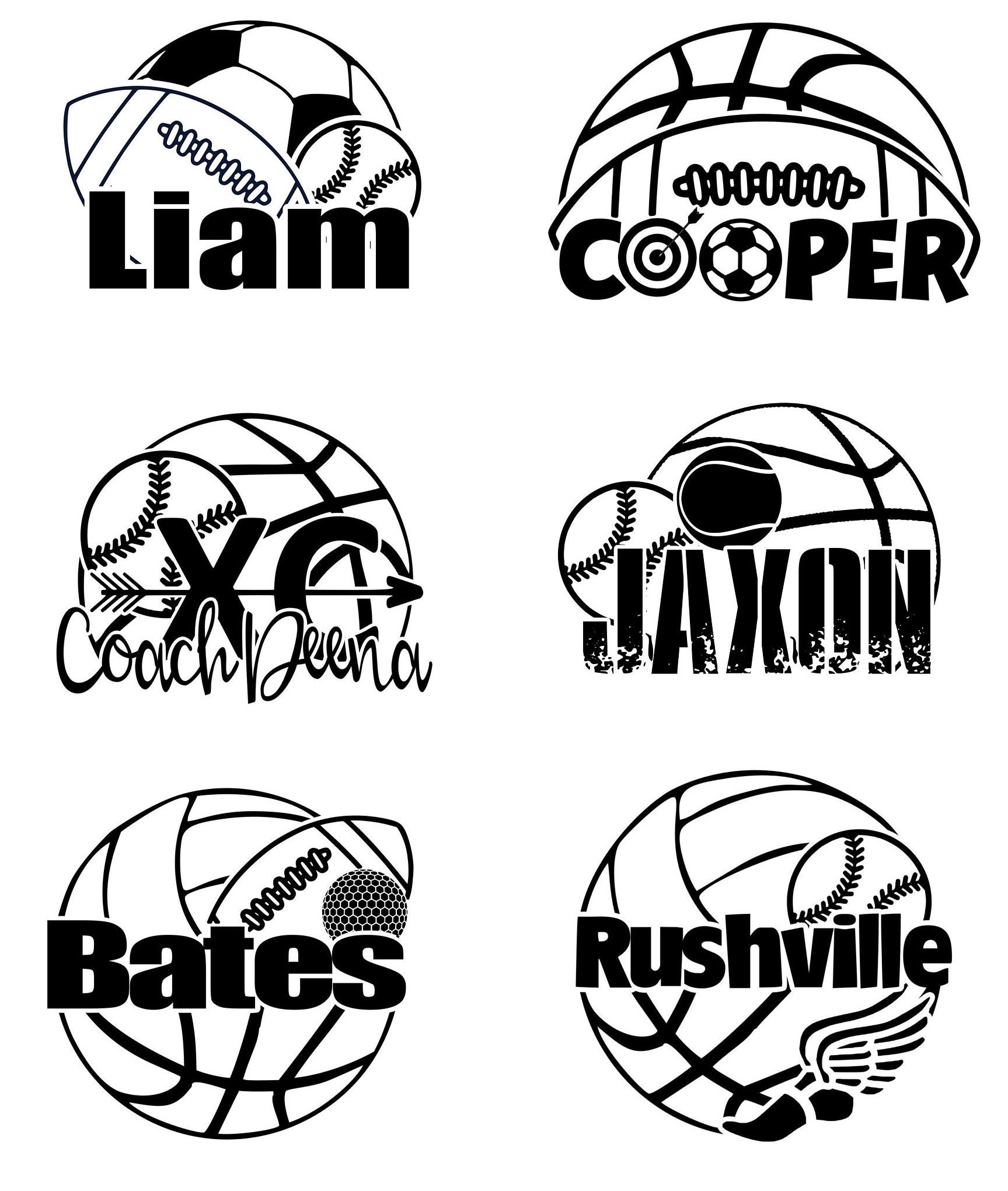 Sports Sticker Sports Decal Car Decal Multi Sport Decal Etsy