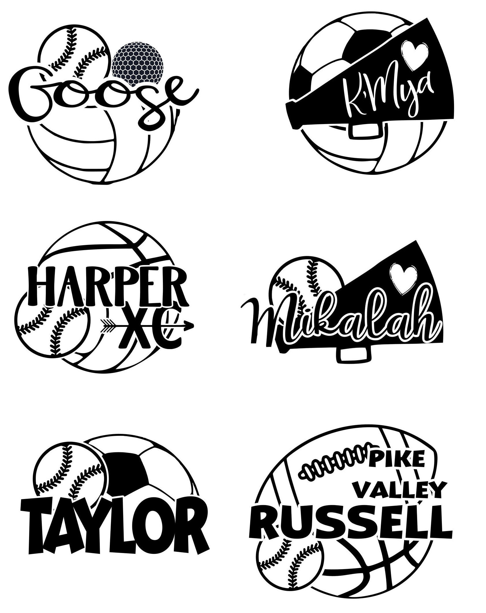 Sports Sticker Sports Decal Car Decal Multi Sport Decal Etsy