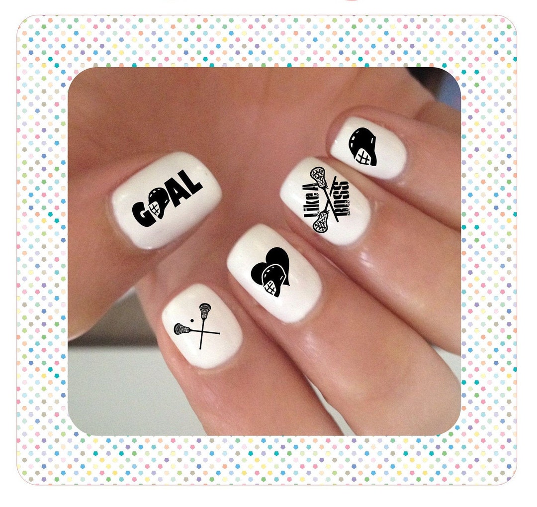 Lacrosse Nail Tattoos, Nail Decal Etsy
