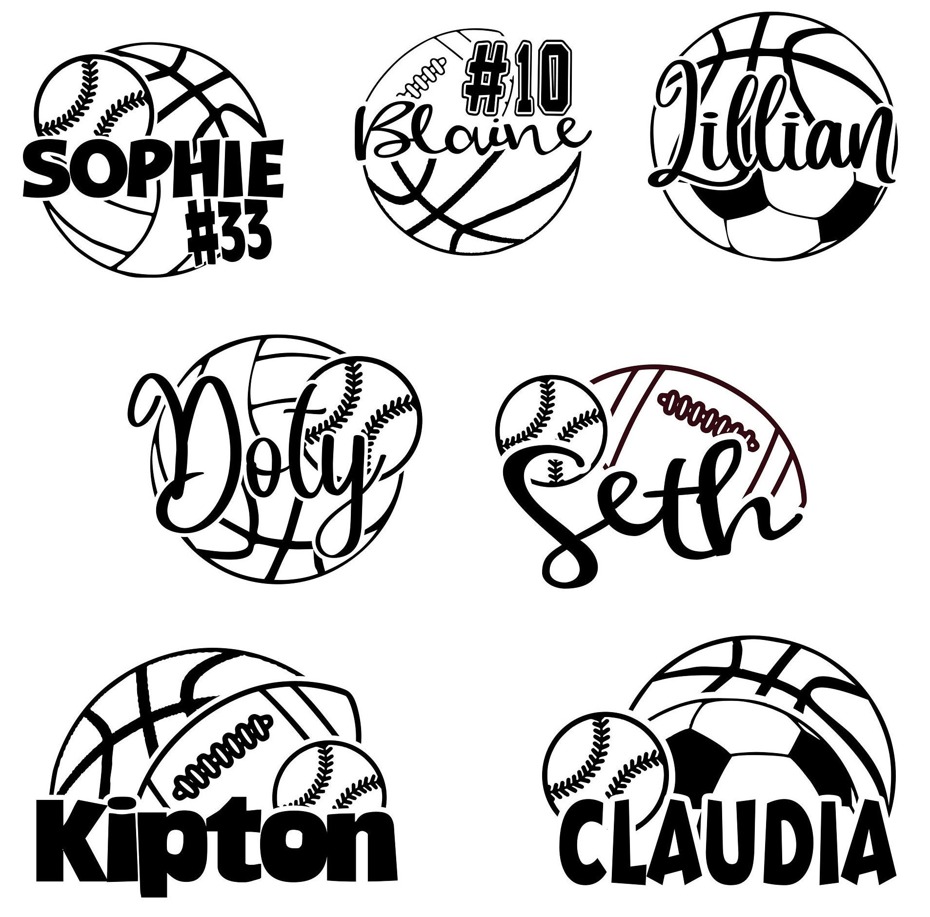Sports Sticker Sports Decal Car Decal Multi Sport Decal Etsy