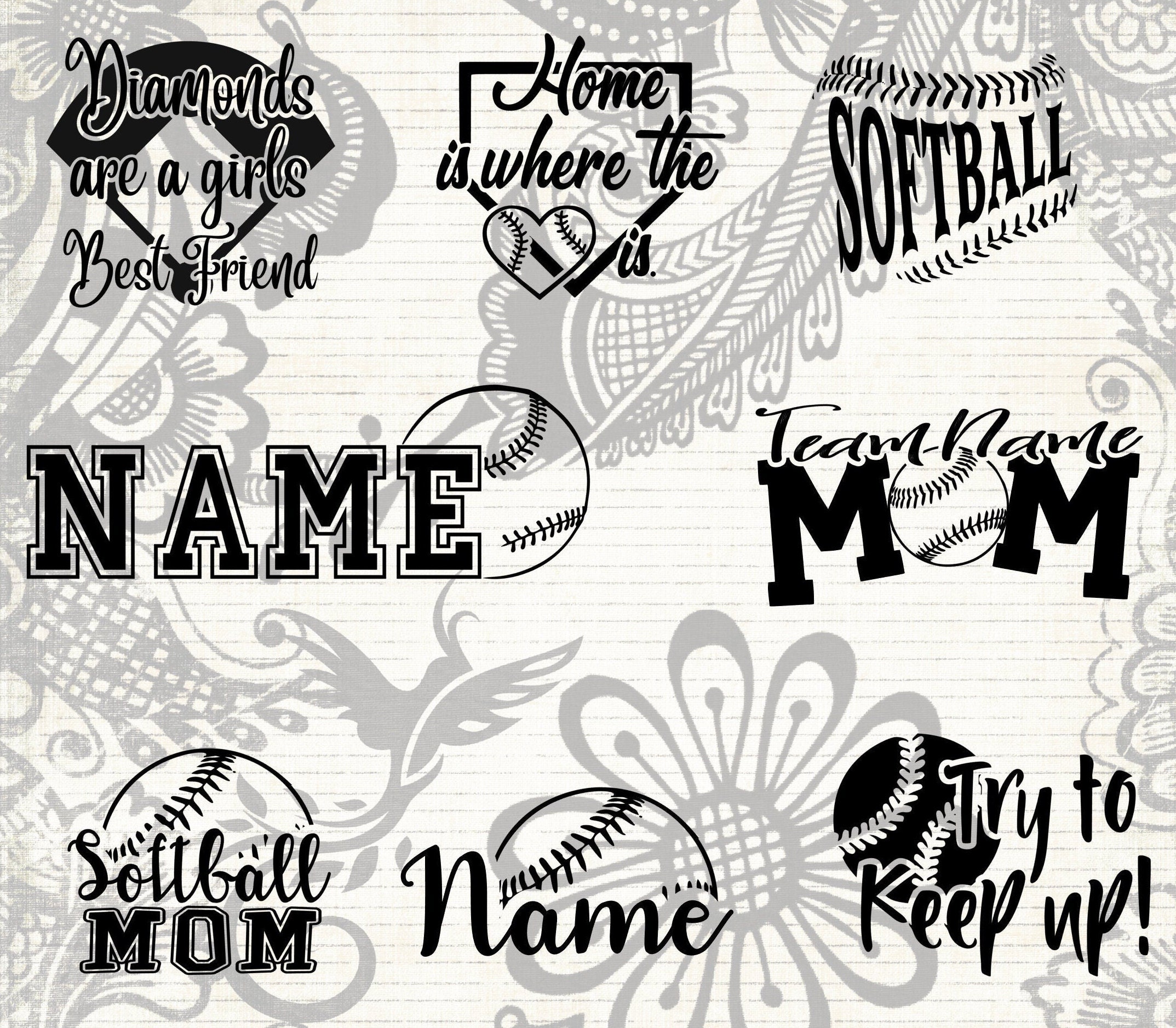 Softball Sticker Softball Decal Car Decal Sports Decal Etsy UK