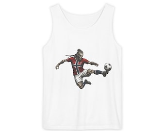 Camiseta sin mangas con ilustración de un jugador de fútbol noruego / Camiseta deportiva