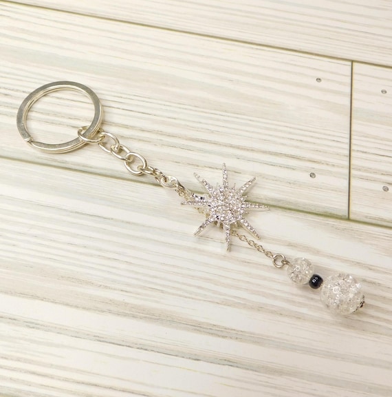 Snowflake Rhinestone Charm Keychain Car Ornament Original