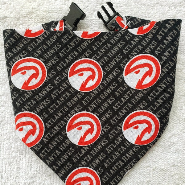 Buckle Dog Bandana Dog Pet Cat Bandanna ATLANTA HAWKS Basketball nba Handmade to Order