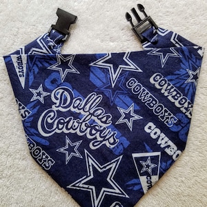 Buckle Dog Bandana Dog Bandanna DALLAS COWBOYS Football nfl Print Handmade to Order + Personalize Name or Text