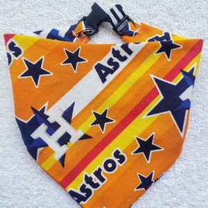 Buckle Dog Bandana Dog Pet Cat Bandanna Vintage HOUSTON ASTROS Major League Baseball mlb Handmade to Order + Personalize Name or Text