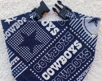 Buckle Dog Bandana Dog Pet Cat Bandanna DALLAS COWBOYS Football nfl Print Handmade to Order + Personalize Name or Text