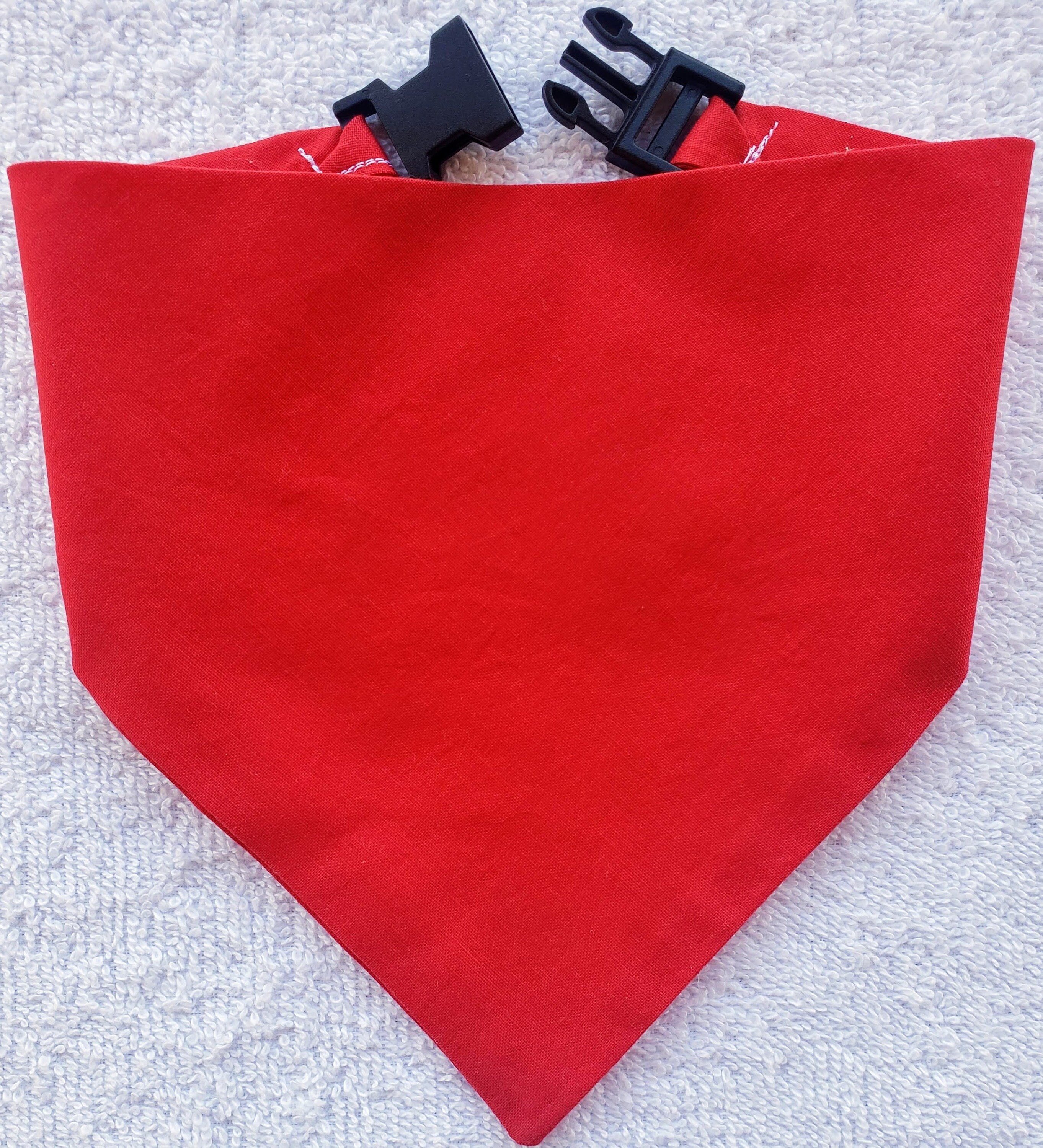Buckle Dog Bandana Dog Bandanna Plain Solid Color Red Orange Etsy