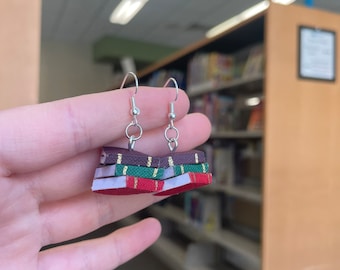 Handmade mini book earring