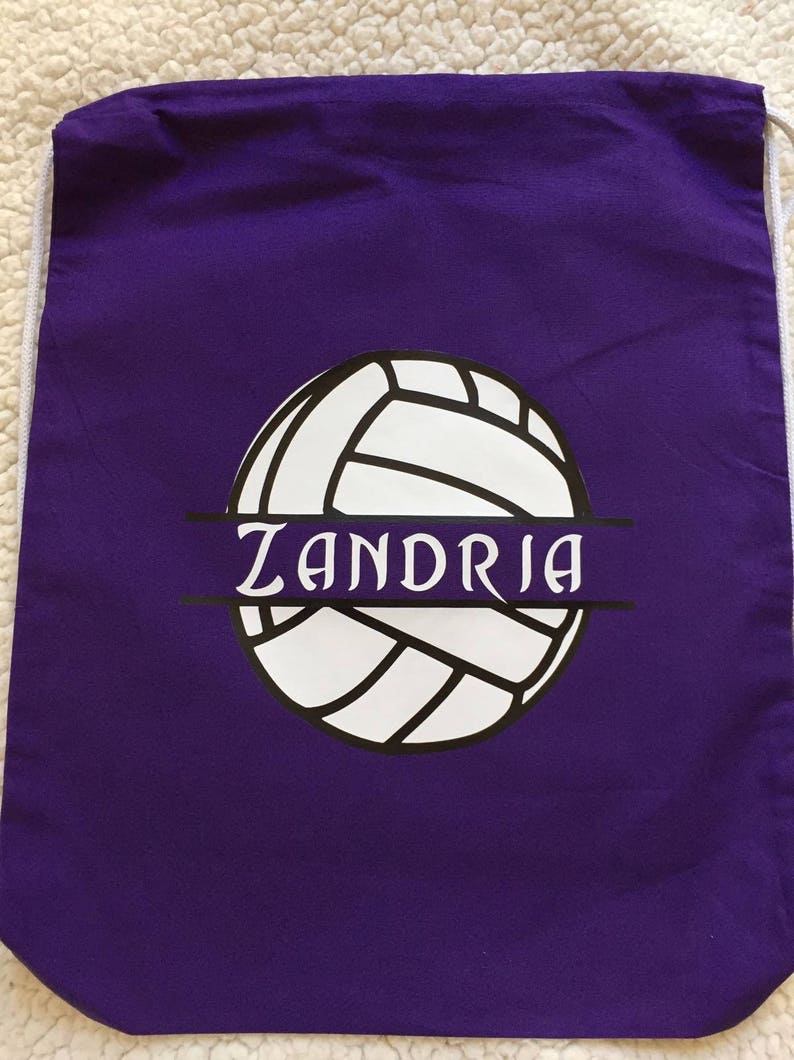 Volleyball Drawstring Bag Personalized Volleyball Bag Etsy